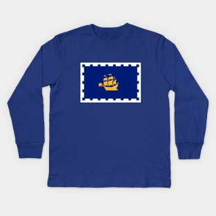 Flag of Quebec City Kids Long Sleeve T-Shirt